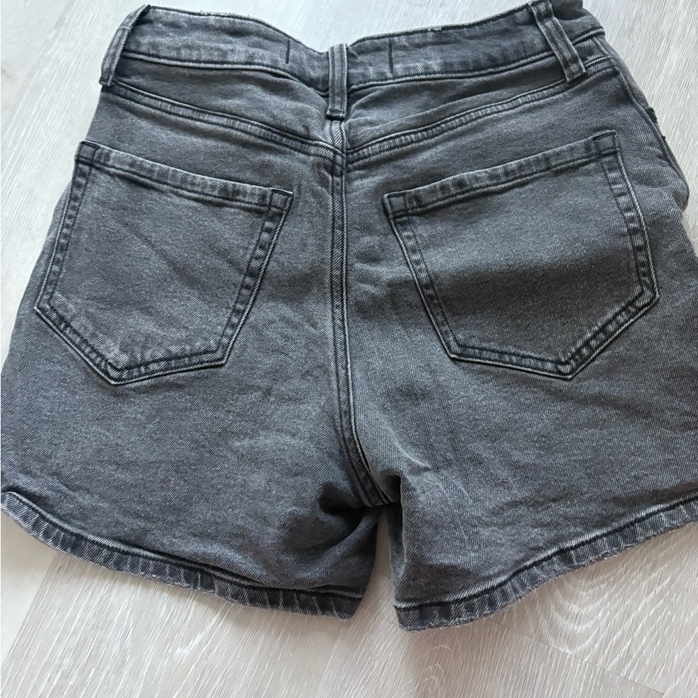 Hollister Women's Washed Black High-Rise Jean Shorts